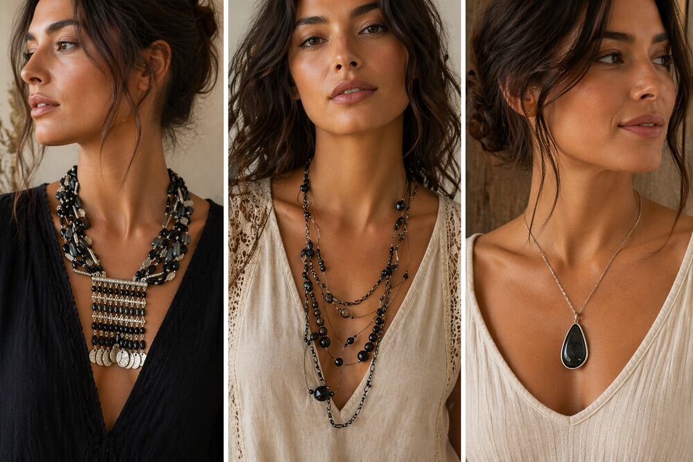 Statement Necklace 3 piece Bundle – Boho / Layered / Pendant Styles